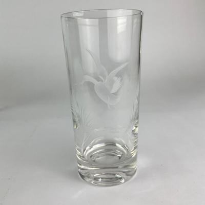 K47 Pair of Duck Glass Tumblers with Duck Etched Frosted Glass Tumblers