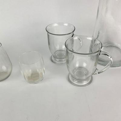 K49 Lot of Glasses with Large Glass Pitcher