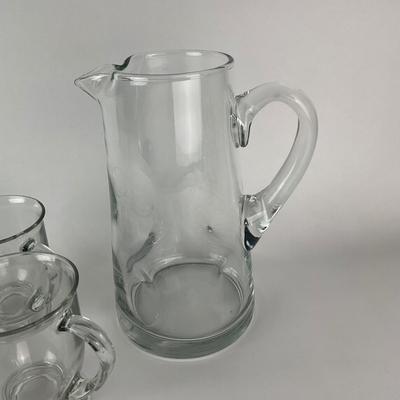 K49 Lot of Glasses with Large Glass Pitcher