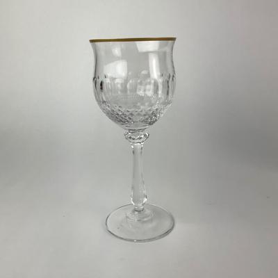 K51 Gold Gilt Trim Goblets with Whiskey Glasses