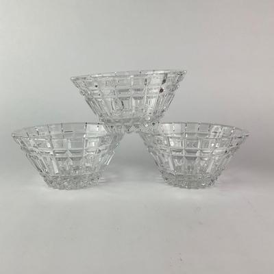 K52 Set of 3 Crystal Cut Oval Bowls