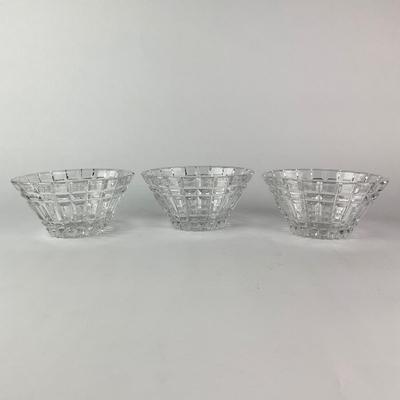K52 Set of 3 Crystal Cut Oval Bowls