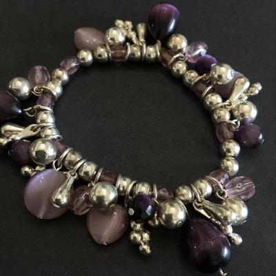 Vintage silver & amethyst bracelet