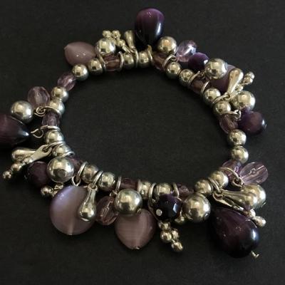 Vintage silver & amethyst bracelet