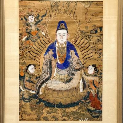 Guru Rinpoche: A 19th-Century Tibetan Thangka on Rice Paper