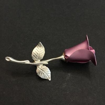 Vintage Avon rose pin/Roche satin pink