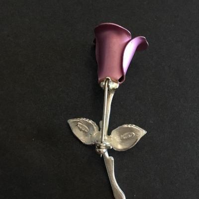 Vintage Avon rose pin/Roche satin pink