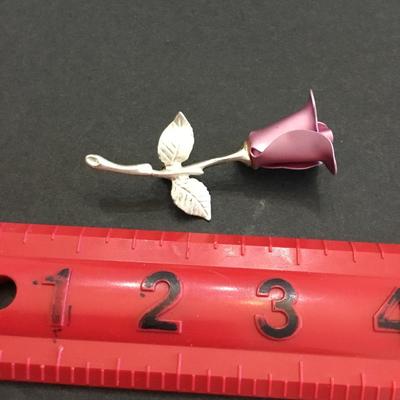 Vintage Avon rose pin/Roche satin pink