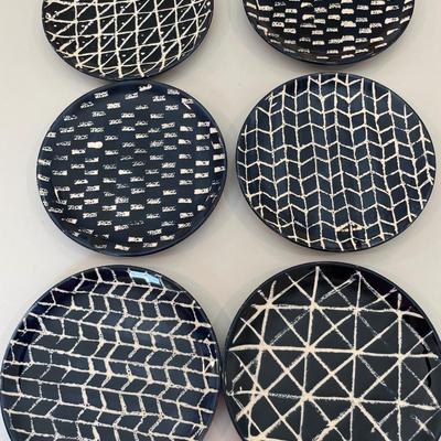 Crate & Barrel Navy/Cream Plates