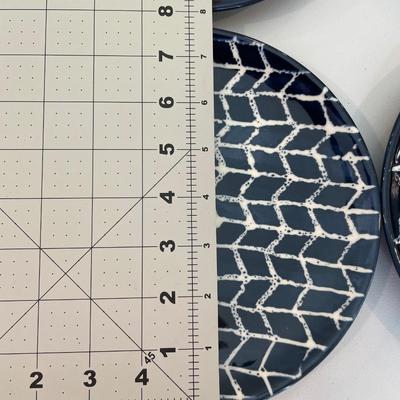 Crate & Barrel Navy/Cream Plates