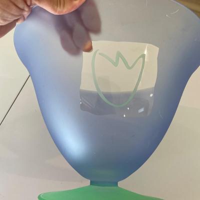 Mouth Blown Glass Tulip footed Bowl