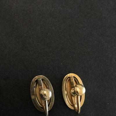 Beautiful Gold filled flower screw back earrings