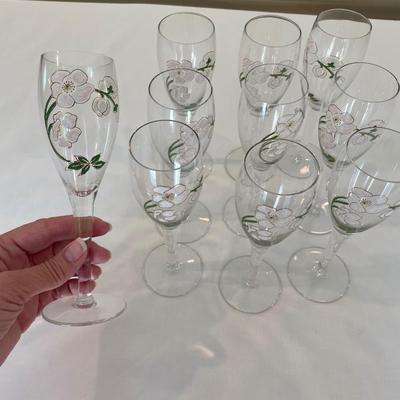 Hand Painted Glass Flutes