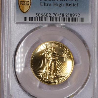 2009 Gold Eagle Ultra High Relief $20 PCGS MS70