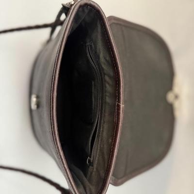 Brighton Bucket - Black & Brown Croc Print - All Leather Crossbody bag