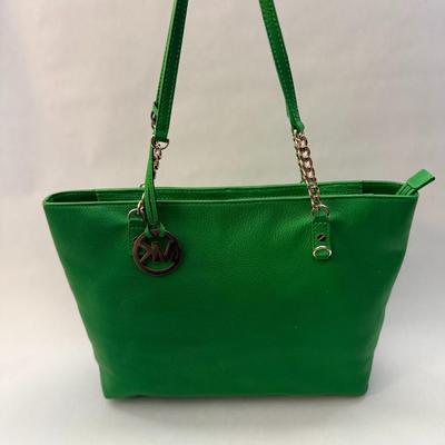 Michael Kors - Green Pebbled Leather Tote Bag - Gold Chain Straps