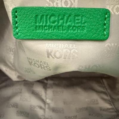 Michael Kors - Green Pebbled Leather Tote Bag - Gold Chain Straps