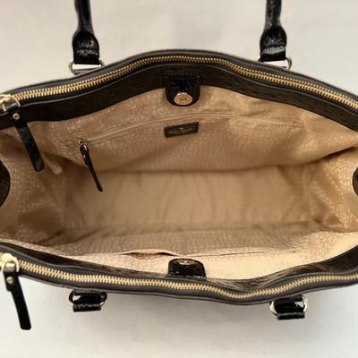 Kate Spade Black Patent Leather Ostrich Purse