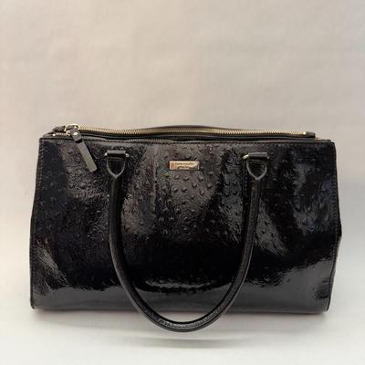 Kate Spade Black Patent Leather Ostrich Purse
