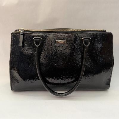 Kate Spade Black Patent Leather Ostrich Purse