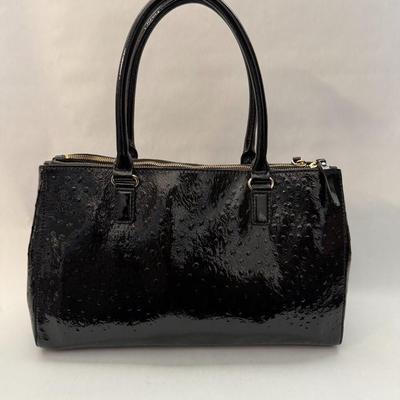 Kate Spade Black Patent Leather Ostrich Purse