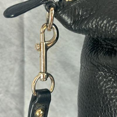 Lot 5: Coach Midnight Black Pebbled Leather Zipper Closure Satchel Shoulder Bag Purse