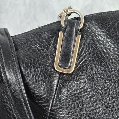 Lot 5: Coach Midnight Black Pebbled Leather Zipper Closure Satchel Shoulder Bag Purse