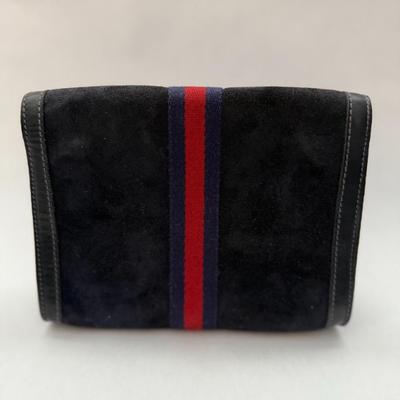 GUCCI Clutch Bag - Sherry Line Navy Suede
