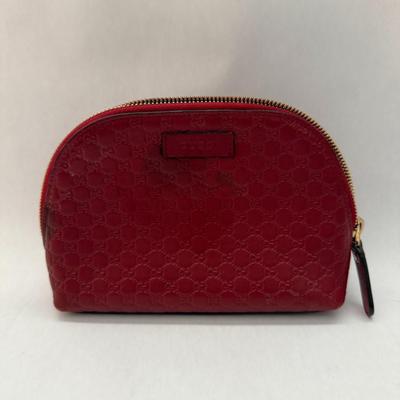 Gucci Leather Cosmetic Pouch - Red