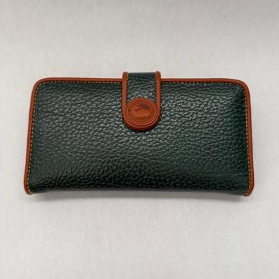 DOONEY & BOURKE - Green Brown Pebbled Leather Clutch Bag