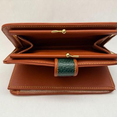 DOONEY & BOURKE - Green Brown Pebbled Leather Clutch Bag
