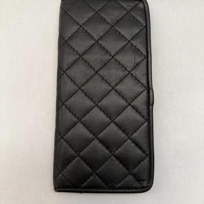 Chanel Matelasse Coco Mark Fold Long Wallet Lambskin Black CC Logo