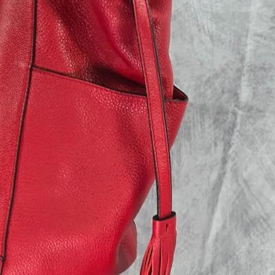 Lot 33: Michael Kors - XL Ashbury Red Pebble Leather Grab Bag