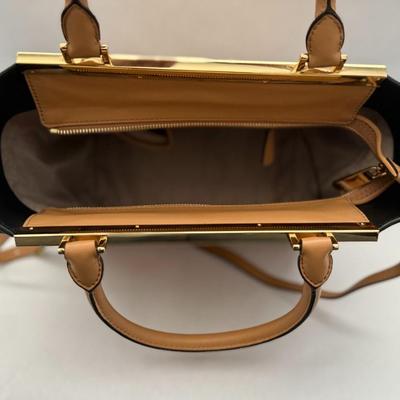 Michael Kors - Lana Medium Leather Tote Bag in Tan & Black
