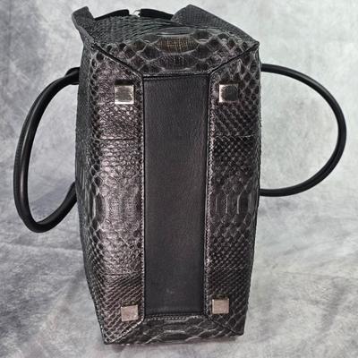 Lot 37: 2015 Michael Kors Collection - GRACIE Large Genuine Python Leather Tote, Graphite/Black