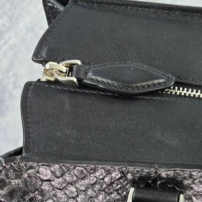 Lot 37: 2015 Michael Kors Collection - GRACIE Large Genuine Python Leather Tote, Graphite/Black
