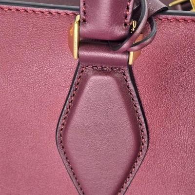 Lot 38: Michael Kors Collection - Medium Gracie Burgundy Leather Tote Purse (with Wallet)