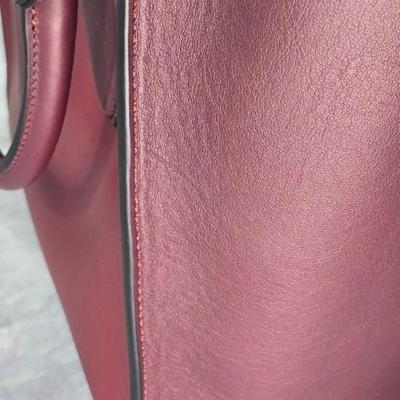 Lot 38: Michael Kors Collection - Medium Gracie Burgundy Leather Tote Purse (with Wallet)