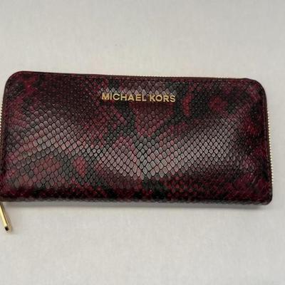 Lot 38: Michael Kors Collection - Medium Gracie Burgundy Leather Tote Purse (with Wallet)