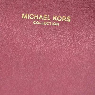 Lot 38: Michael Kors Collection - Medium Gracie Burgundy Leather Tote Purse (with Wallet)