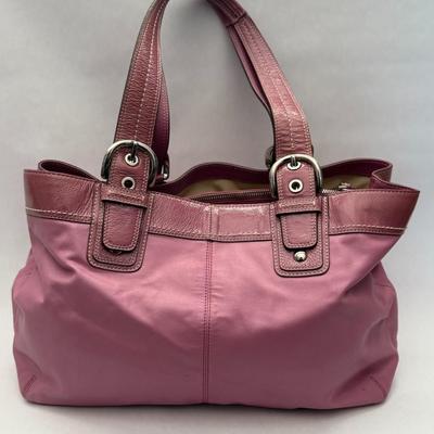 Coach Soho Pleated Lilac Leather Satchel Bag - Pink