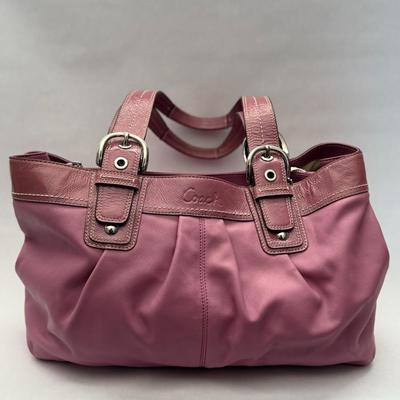 Coach Soho Pleated Lilac Leather Satchel Bag - Pink