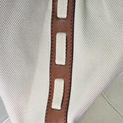 Lot 45: Michael Kors - White Canvas Marina Grab Tote with Leather Trim