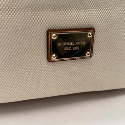 Michael Kors - White/Brown Canvas Marina Grab Tote