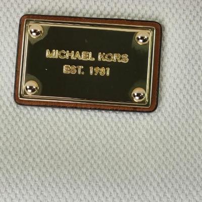 Lot 45: Michael Kors - White Canvas Marina Grab Tote with Leather Trim