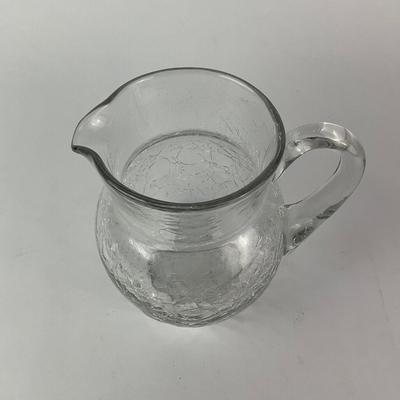 054 Crackle Glass Pitcher
