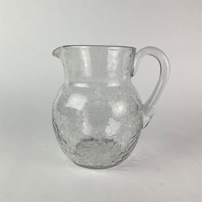 054 Crackle Glass Pitcher