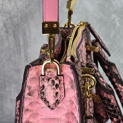 Lot 51: Michael Kors Collection - Python Handle Bag - Pink