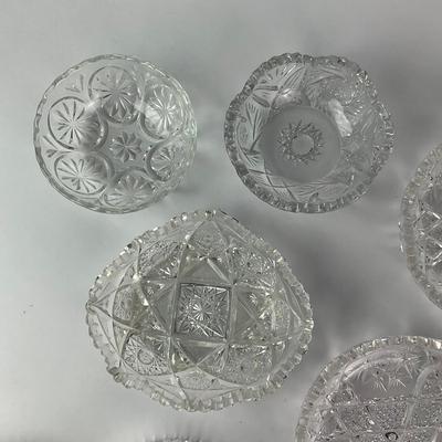 057 Lot Of Vintage Cut Glass Bowls and Plates