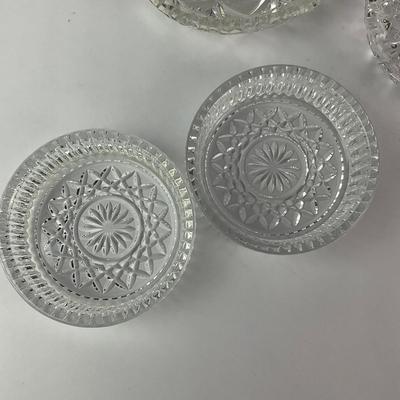 057 Lot Of Vintage Cut Glass Bowls and Plates